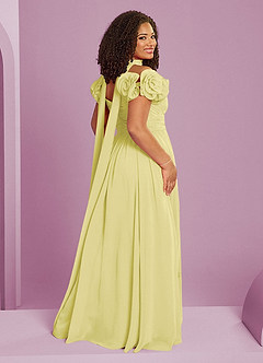 Barbie ♥ Azazie Bridesmaid Dresses Lemon Sorbet A-Line Off the Shoulder Chiffon Convertible Dress image17