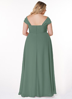 Azazie Kaitlynn Bridesmaid Dresses Eucalyptus Empire Ruched Chiffon Convertible Dress image9