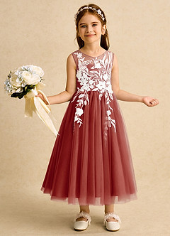 Azazie Sundae Flower Girl Klänningar Klä Balklänning i Spets image1
