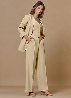 front Rowan Champagne Refined Weave Performance blazer