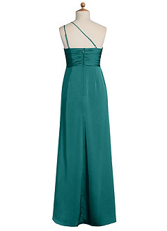 Azazie Eren Junior Peacock Sheath Pleated Stretch Satin Dress image7