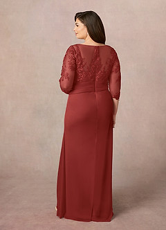 Azazie Fatemah Mother of the Bride Dresses Rust Mermaid Scoop Lace Lace Dress image9