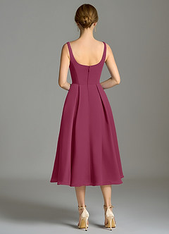 Azazie Amalie Bridesmaid Dresses Mulberry A-Line Pleated Chiffon Dress image2