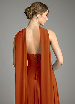 Azazie Ayla Abiti da Damigella Abito A-Line in Chiffon Scollo a Cuore Paprika image12