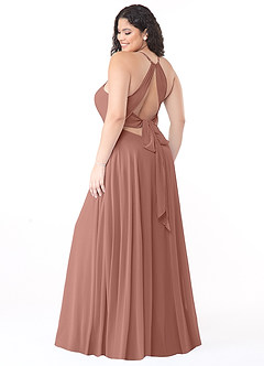 Azazie Evalleen Bridesmaid Dresses Cedar Rose A-Line Pleated Chiffon Dress image8