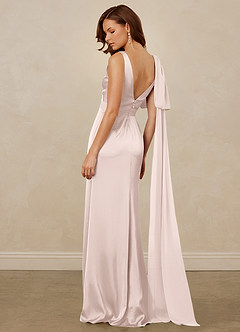 Christian Siriano Bridal for Azazie 1011 Robes de demoiselle d'honneur Robe Sirène en Satin extensible Arc Rose Pâle image9