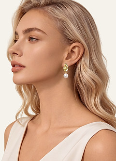 front Orecchini pendenti con perle barocche