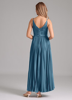 Azazie Raychelle Bridesmaid Dresses Bermuda A-Line Pleated Stretch Satin Dress image4