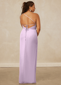 Christian Siriano Bridal for Azazie 1003 Bridesmaid Dresses Frosted Lilac Sheath One Shoulder Chiffon Dress image15