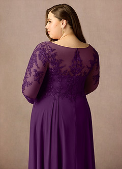 Azazie Marge 신부의 어머니 드레스 A라인 쉬폰 티 길이 드레스 image12