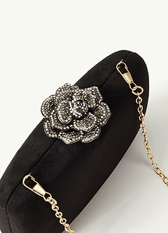 front Clutchväska i mocka Crystal Rose
