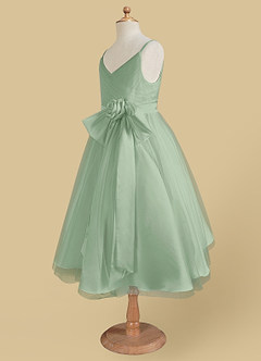 Azazie Dito Flower Girl Dresses Agave A-Line Pleated Tulle Dress image7