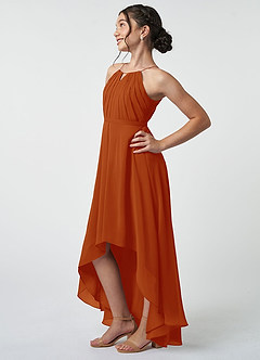 Azazie Oaklynn Junior Paprika A-Line Pleated Chiffon Dress image4
