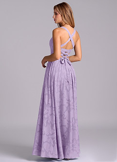 Azazie Francis Brautjungfernkleider A-Linie Korsett Blumen-Burnout Kleid Flieder image2