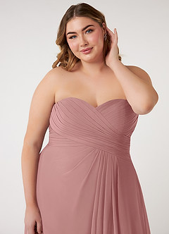 Azazie Arabella Allure Robes de demoiselle d'honneur Robe Trapèze Convertible en Mousseline de soie Encolure en Forme de Cœur Rose Poussiéreuse image17