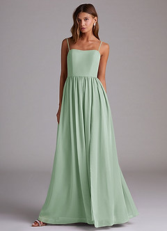 Azazie Calianna Bridesmaid Dresses Agave A-Line Off the Shoulder Chiffon Convertible Dress image4