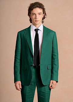 front Harrison Smaragd Anzugjacke aus 100 % Leinen