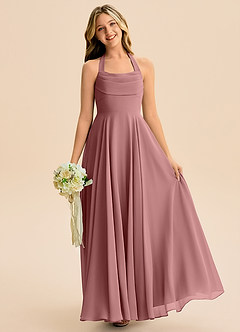 Azazie Kady Junior Desert Rose A-Line Sweetheart Neckline Chiffon Dress image1