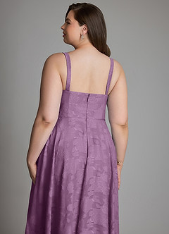 Azazie Shaude Bridesmaid Dresses Wisteria A-Line Pleated Floral Burnout Dress image15