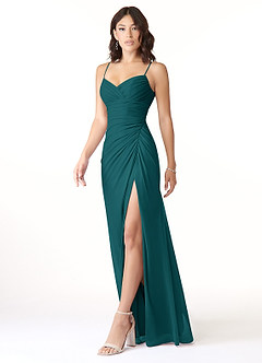 Azazie Reneya Bridesmaid Dresses Peacock Mermaid Bow Mesh Dress image3