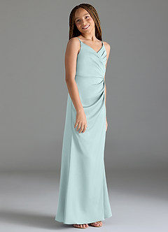 Azazie Maci Junior Klä av Sjöjungfru i Stretch Satin Plisserad image4