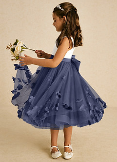 Azazie Sprout Flower Girl Dresses Stormy A-Line Bow Tulle Dress image4