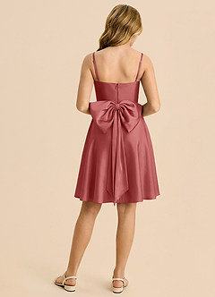 Azazie Bear Junior Antique Rose A-Line Sweetheart Neckline Stretch Satin Dress image2