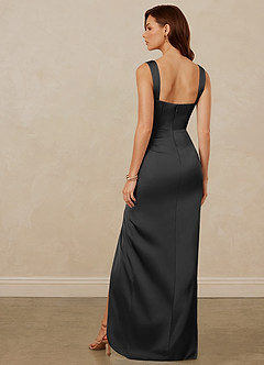 Christian Siriano Bridal for Azazie 1017 Bridesmaid Dresses Drop Waist Stretch Satin Sheath Dress image5