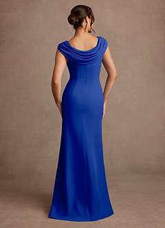 Azazie Irvine Mother of the Bride Dresses Royal Blue A-Line Pleated Chiffon Dress image3