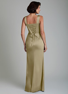 Azazie Amora Bridesmaid Dresses Moss Green Mermaid Corset Stretch Satin Dress image2