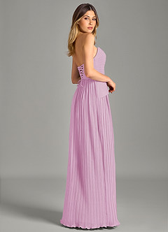 Azazie Becka Bridesmaid Dresses Candy Pink A-Line Strapless Chiffon Dress image5