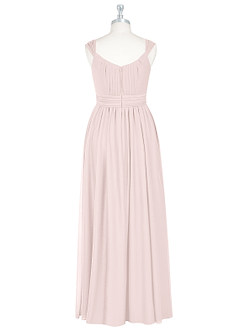Azazie Melanie Final Sale Empire Pleated Mesh Floor-Length Dress image7