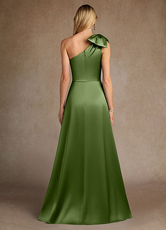 Azazie Easton Kleider für die Brautmutter A-Linie One-Shoulder Stretch-Satin Kleid Wacholder image3