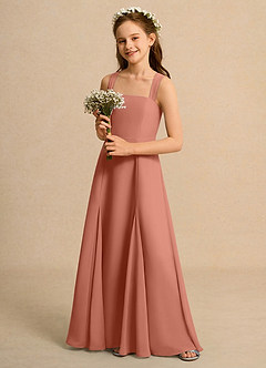 Azazie Tater Junior Formal Flower Girl Klänningar Klä A-Line i Chiffong Plisserad image5