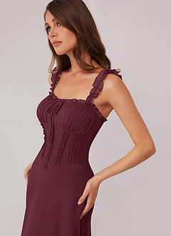 Barbie ♥ Azazie Final Sale Cabernet A-Line Sweetheart Neckline Chiffon Dress image5