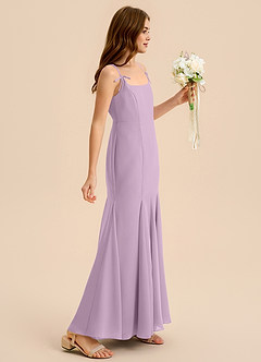 Azazie Evey Junior Wisteria Mermaid Pleated Chiffon Dress image5