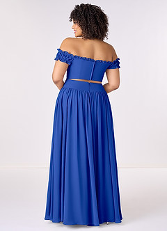 Barbie ♥ Azazie Bridesmaid Dresses Royal Blue A-Line Off the Shoulder Chiffon Convertible Dress image9