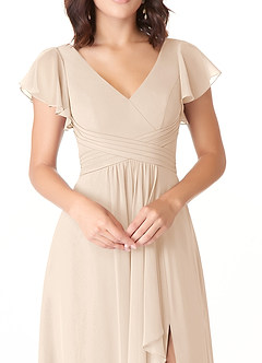 Azazie Omari Brautjungfernkleider A-Linie Chiffon Kleid Alabaster Weiß image5