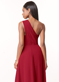 Azazie Ashley Bridesmaid Dresses Scarlet A-Line Ruched Chiffon Dress image3