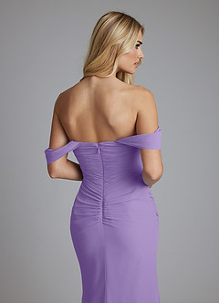 Azazie Luiza Bridesmaid Dresses Tahiti Mermaid Off the Shoulder Chiffon Dress image3