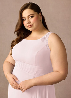 Azazie Galvan Mother of the Bride Dresses Blushing Pink A-Line Sequins Chiffon Dress image12