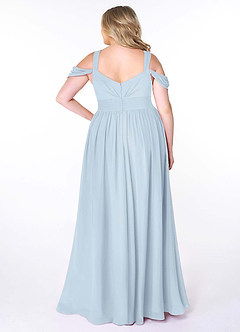 Azazie Lianne Vestidos de damas de honor Vestido de Neblina de Gasa de Corte en A con Vestidos sin tirantes image9