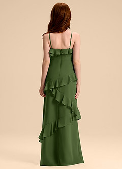 Azazie Evara Junior Olive A-Line Chiffon Dress image2