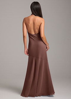 Azazie Lorena Bridesmaid Dresses Espresso Mermaid Pleated Chiffon Dress image7