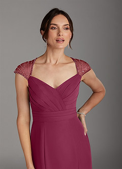 Azazie Blanchett vestidos de madre de la novia Vestido de Mora de Gasa de Corte Sirena con Lentejuela image7