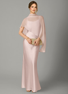 Azazie Jaleesa Morsiusneito Mekot A-linja Korkea kaulus Joustava satiini Lattian pituus Pukeutua image5