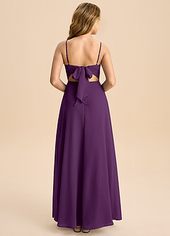 Azazie Shale Junior Robe Trapèze en Mousseline de soie Arc Grain De Raisin image1