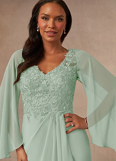 Azazie Perry Vestidos para mãe da noiva Vestir Agave de Chiffon de sereia com Renda image6