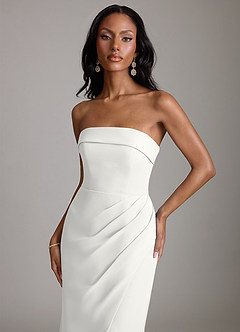 Azazie Aretha Brudepigekjoler En streg Stropløs Chiffon Gulv-længde Kjole image7