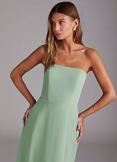 Azazie Wren Bridesmaid Dresses Agave A-Line Side Slit Chiffon Convertible Dress image5